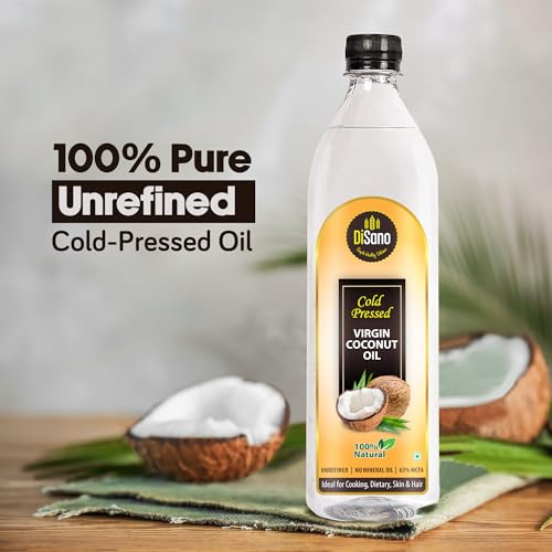 Image of DiSano Cold Pressed Virgin Coconut Oil Bottle, 500 ml (Pack of 2)