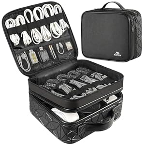 MATEIN Kabeltasche Organizer Reise 3 Schicht Schwarz