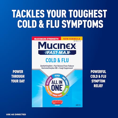 Mucinex Fast-Max Maximum Strength Cold & Flu All in One Caplets, 20ct - image 2