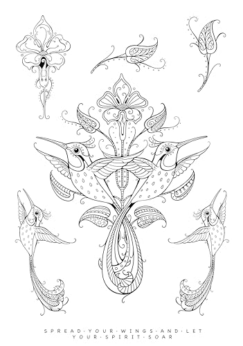 KatKin Krafts Clear Stamp Set-Hummingbird, 6 x 8 ins, Transparent