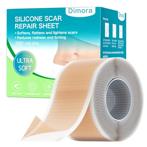 Dimora Medical Grade Silicone Scar Sheets - Ultra Soft Silicone Scar Tape (4cm*3m) Waterproof Scar Treatment for Surgical Scars C Section Tummy Tuck Keloid Treatment