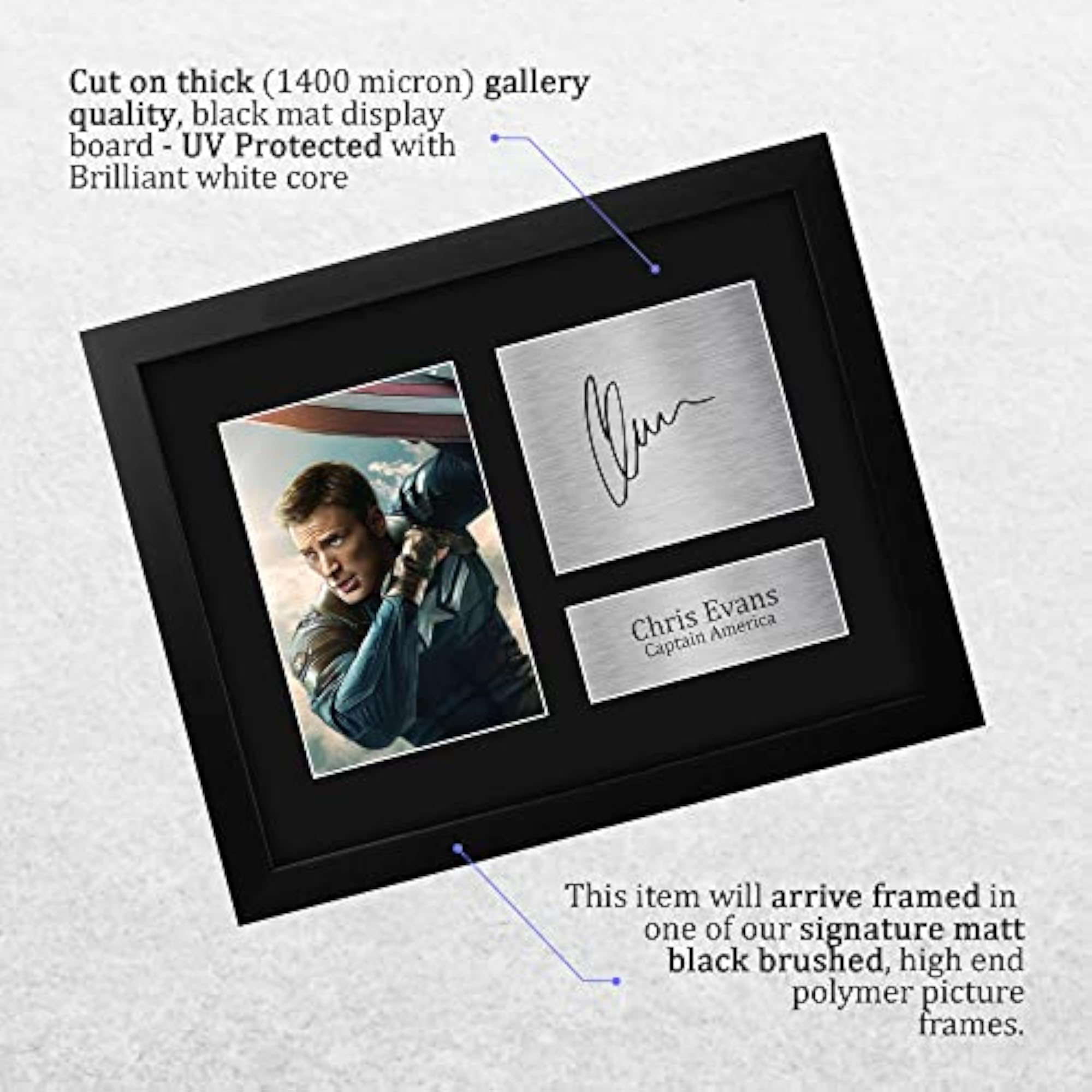 Chris Evans Framed Signed Captain America Print