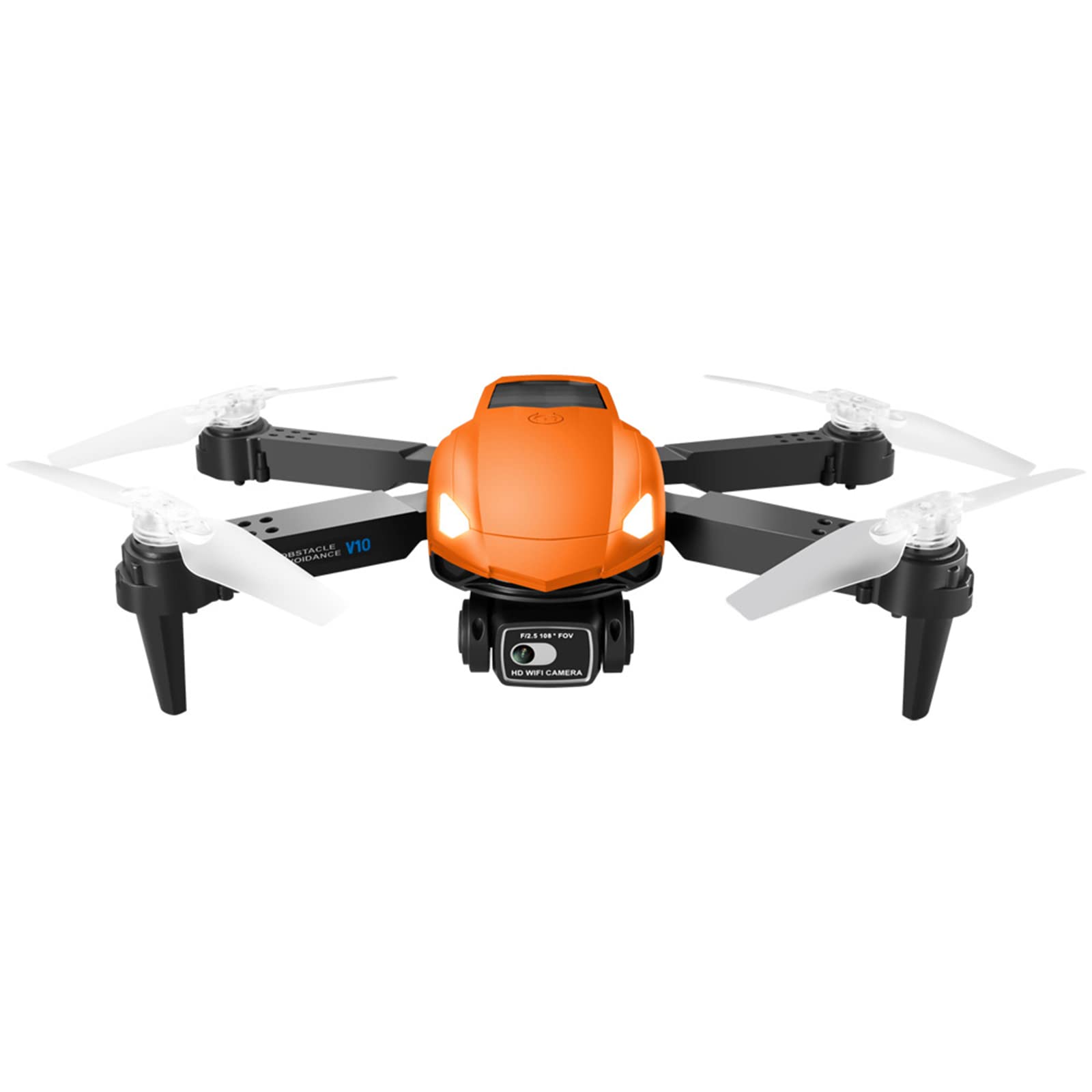 Drone con Fotocamera per Adulti E Bambini, Quadricottero Telecomandato FPV Pieghevole con Gesti Selfie, Mantenimento Dell'altitudine, Avvio con Una Chiave, Flip 3D, 2 Batterie,Arancia
