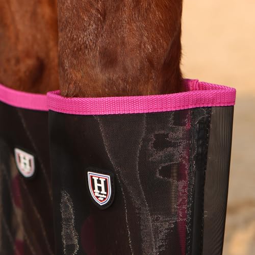 Image of Harrison Howard Loose-Fitting Horse Fly Leggings Breathable, Tear-Resistant Fine Mesh Leg Guards Stay-on Comfortable Fly Boots (Set of 4)