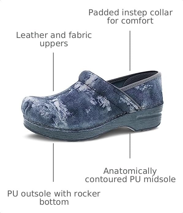 Image of Dansko Professional Slip-On Clogs for Women - Rocker Sole and Arch Support for Comfort - Ideal for Long Standing Professionals - Nursing, Veterinarians, Food Service, Healthcare Professionals