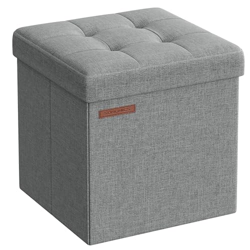 SONGMICS Aufbewahrungshocker, faltbar, 30 x 30 cm, belastbar bis 130 kg – Ansicht 1