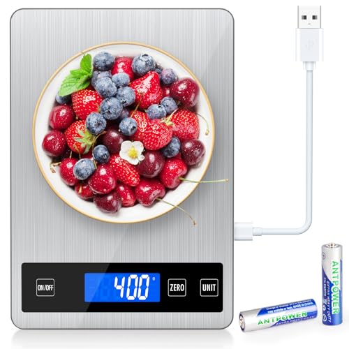 NIWOHOM Bascula Cocina,15 KG Báscula de Cocina Digita,Peso de Cocina Precisión de 1g con Pantalla LCD Grande,Función de Tara,Acero Inoxidable,Balanza Cocina para Hornear y Cocinar