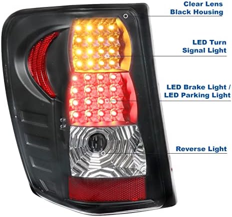 Miniatura 2 de Luces traseras LED de freno traseras negras compatibles con Jeep Grand Cherokee 1999-2004