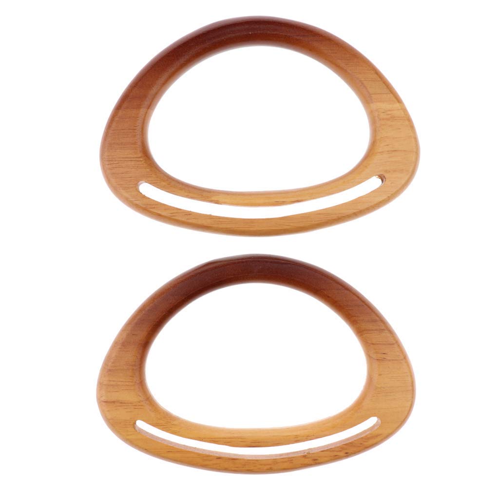 Half Round Wooden Purse Handle Wooden Bag Handle Replacement Handbag Bag Wallet Straps for DIY Purse Making Handbag Shopping Tote (2 pieces)