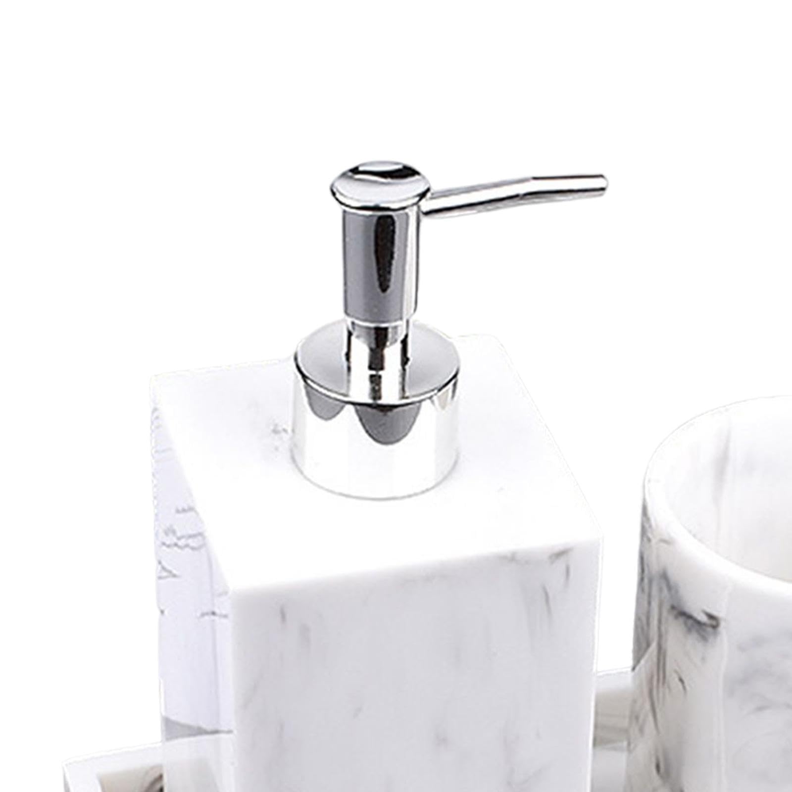 Portaspazzolino da denti bianco per bagno e accessori con superficie liscia in marmo, set per lavabo eleganti e multifunzionali