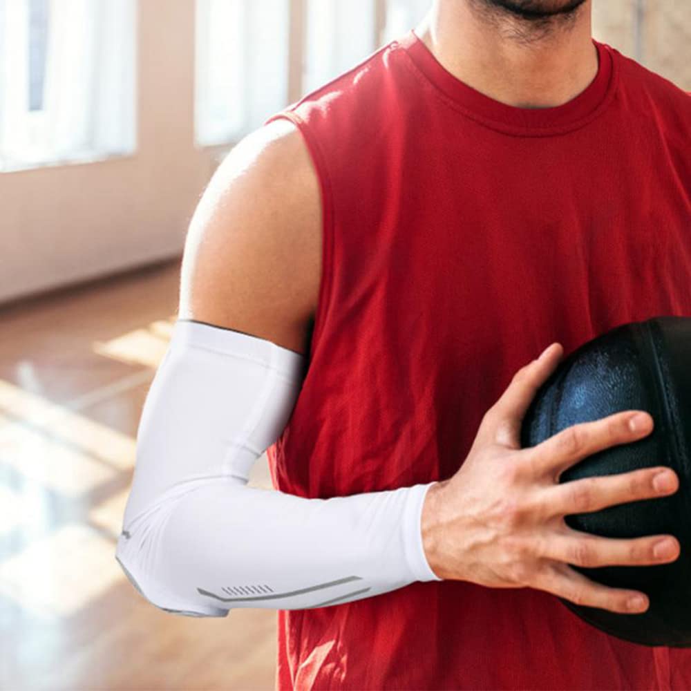 LTLCLZ 1Pair Sports Crashproof Elbow Pads Compression Arm Sleeves Protector for Outdoor Basketball Football Bicycle Elbow Support Guard,Black,M