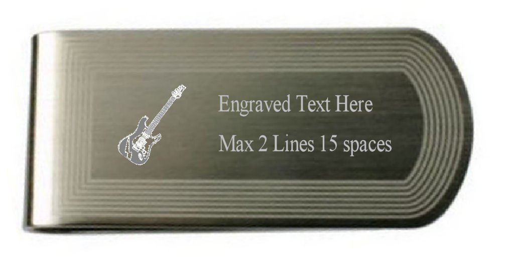 Musik Rock Gitarre Geld Clip graviert Eigenen Text im Beutel