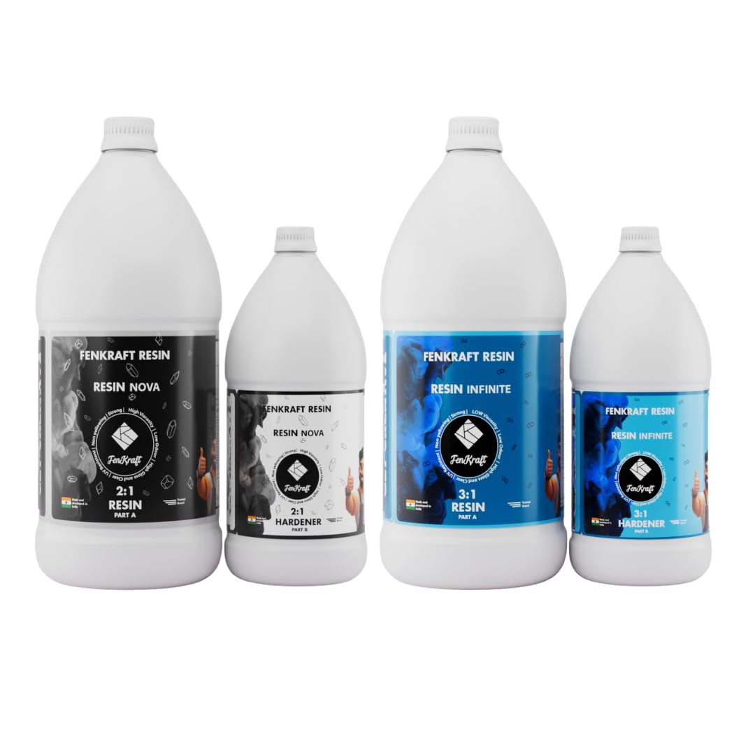 Fenkraft Epoxy Resin Art Combo - Nova 2:1 High Viscosity 1.5 kg & Infinite 3:1 Low Viscosity 1.4 kg Resin Kit for Art, Craft, Coating, and Casting (B0CKQXKW3S) Amazon Price History, Amazon Price Tracker