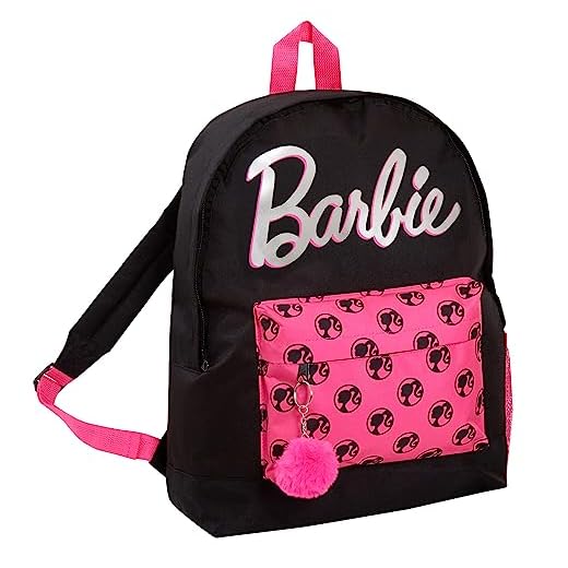 Barbie Mochila para adultos, adolescentes, niñas, niños, escuela, universidad, bolsa de viaje negra, rosa, Taille unique