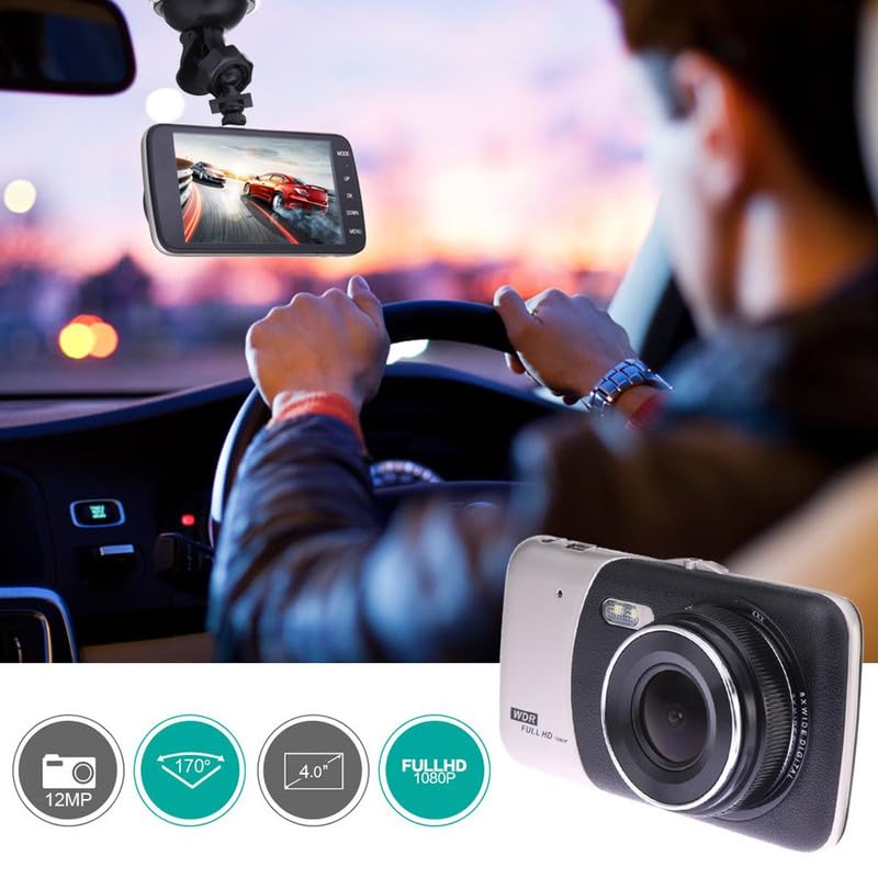 Image of Drumstone Full HD 165 Wide Angle Dashboard Camera, Car DVR Vehicle Dash Cam with G-Sensor, WDR Superior, Loop Recording, Black
