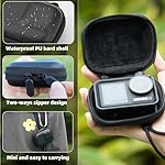 Flymile-Mini-Hard-Shell-Carrying-Case-for-DJI-OSMO-Action-3-Portable-Pocket-Size-Storage-Bag-for-DJI-OSMO-Action-4-PU-OuterShell-and-Soft-Plush-Lining-Protector-Box-with-Carabiner-Kit-Accessory