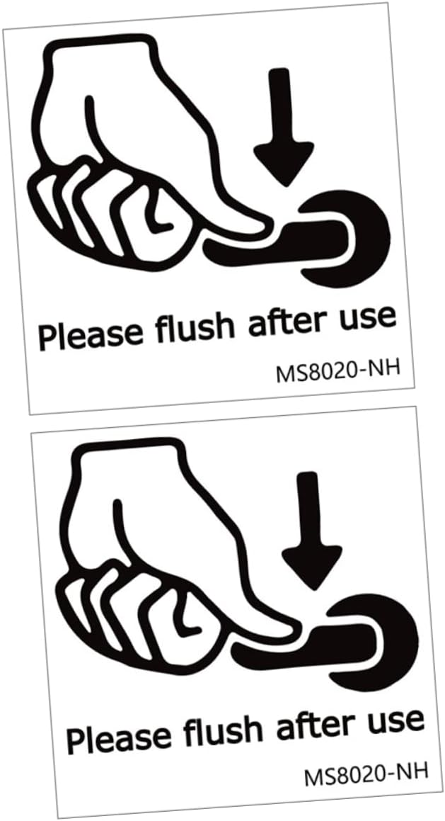 2sheets Toilet Seat Lid Decor Warning Decals Bathroom Signs Decor Removable Wall Art