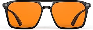 Goiteia Gafas bloqueo de luz azul al 100% naranja – Gafas de juego con tinte ámbar para un mejor sueño, alivio de la fatiga ocular y sensibilidad a la luz
