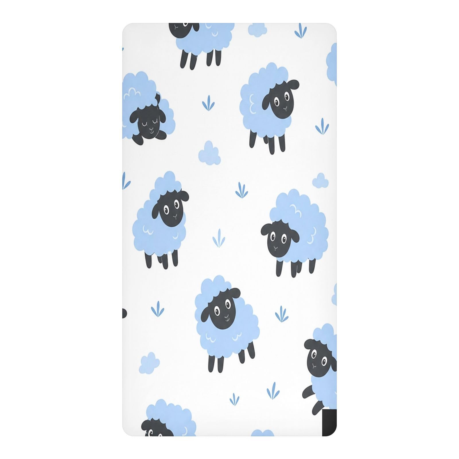 BOESI Sheep Cartoon Waterproof Crib Sheet,Fitted Mattress Protector