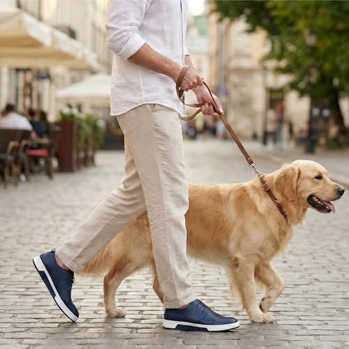 Image of konhill Men's Casual Oxford Shoes - Breathable Dress Shoes Loafers Lace-up Flat Sneakers