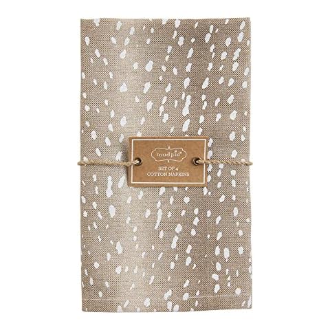 Mud Pie Fawn Animal Print Napkin Set Cover