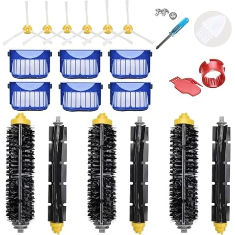 LOVECO Replacement Accessories Kit for iRobot Roomba 600 Series 694 692 690 680 660 665 651 650 614 & 500 Series 595 585 564,6 Filter,6 Side Brush,3 Pairs Bristle and Flexible Beater Brush Cover