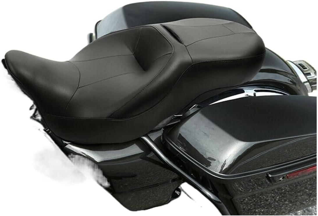 オートバイライダー助手席ハーレー 2009-2022 2018 と互換性あり(Black)