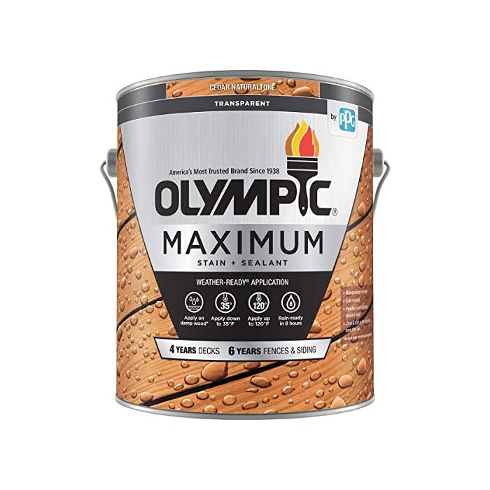 Buy Olympic Stain 565051 Maximum Wood Stain and Sealer, 1 Gallon