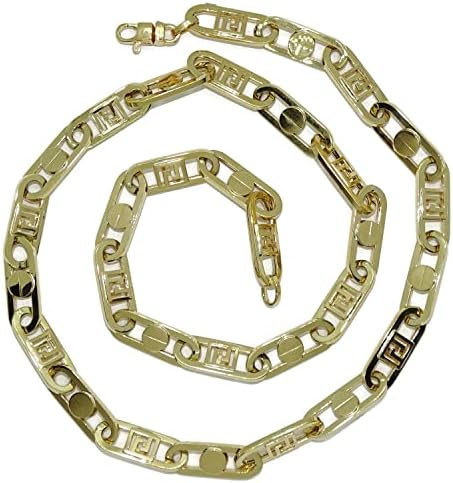 Never say Never Collana fashion per uomo e donna in oro giallo 18k con maglia a vite e traforo largo 8,00 mm. 60,00 cm di lunghezza. Il peso; 27,45 grammi di oro 18k.