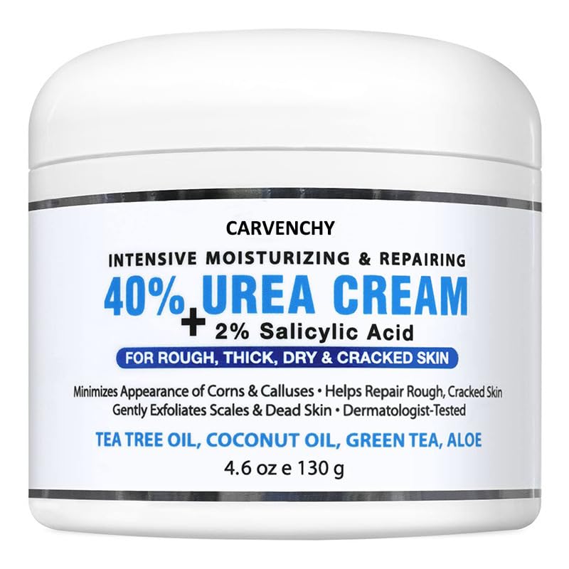 Urea Cream 40% plus Salicylic Acid 2% Foot Cream for Dry Cracked Heels Feet Knees Elbows Hands Foot Dead Skin Cuticle Callus Remover Toenail Softener Keratolytic Skin