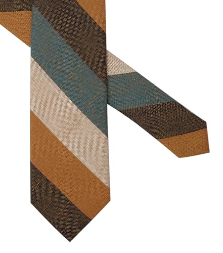 Image of BELLUNO Men's 2.5 inch Skinny Solid Cotton Linen Ties