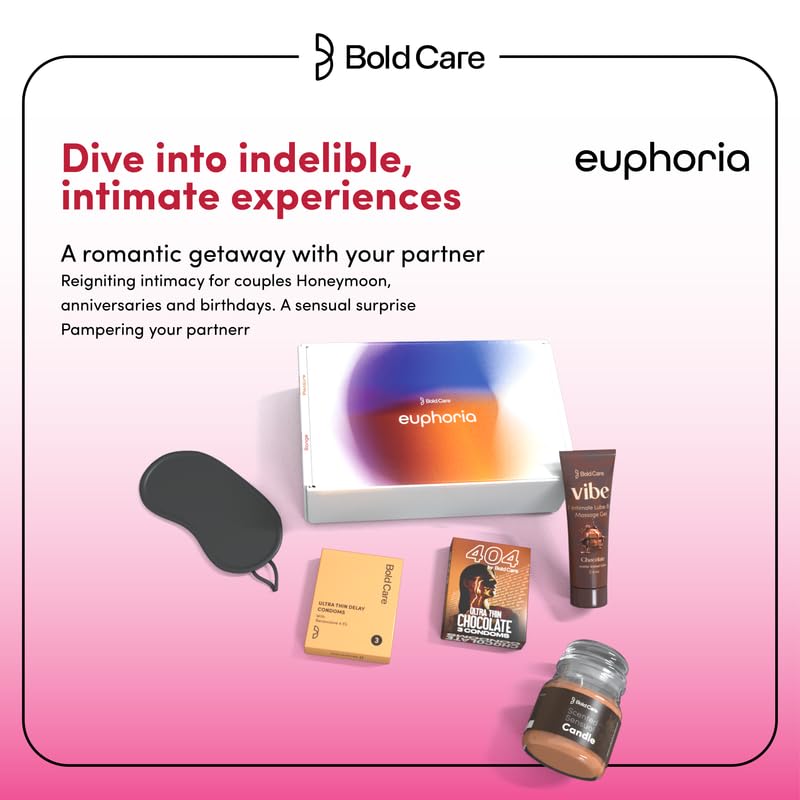 Image of Bold Care Euphoria Couples Kit for Date Nights | Condoms, Lube & Accessories for Memorable Moments | Fun Indoor Dates | Deeper Connections & Bonding | Gifting Set for him & her
