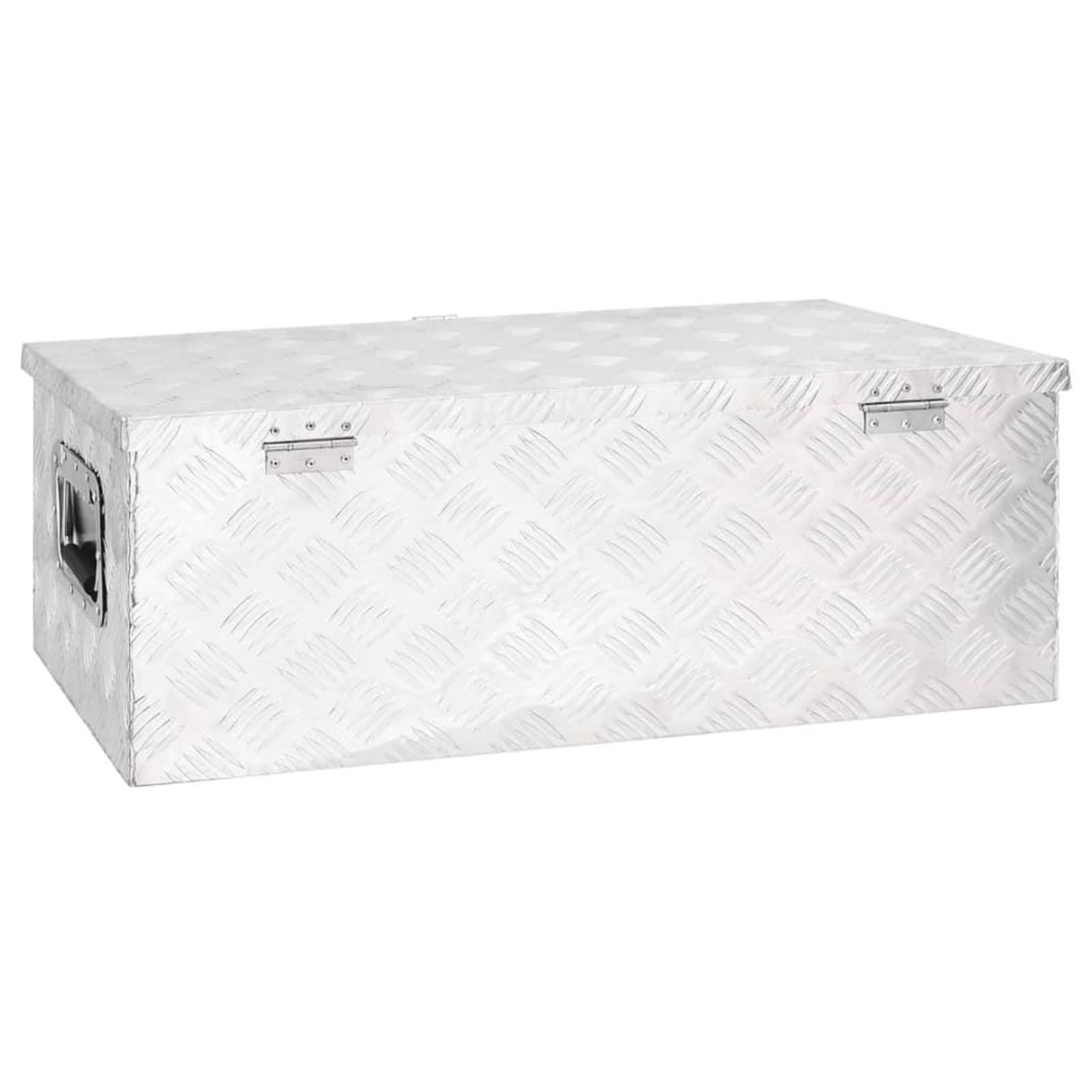 ShGaxin Aluminiowa skrzynka narzędziowa, metalowa skrzynka narzędziowa, skrzynka narzędziowa, aluminiowa obudowa, srebrna 80 x 39 x 30 cm
