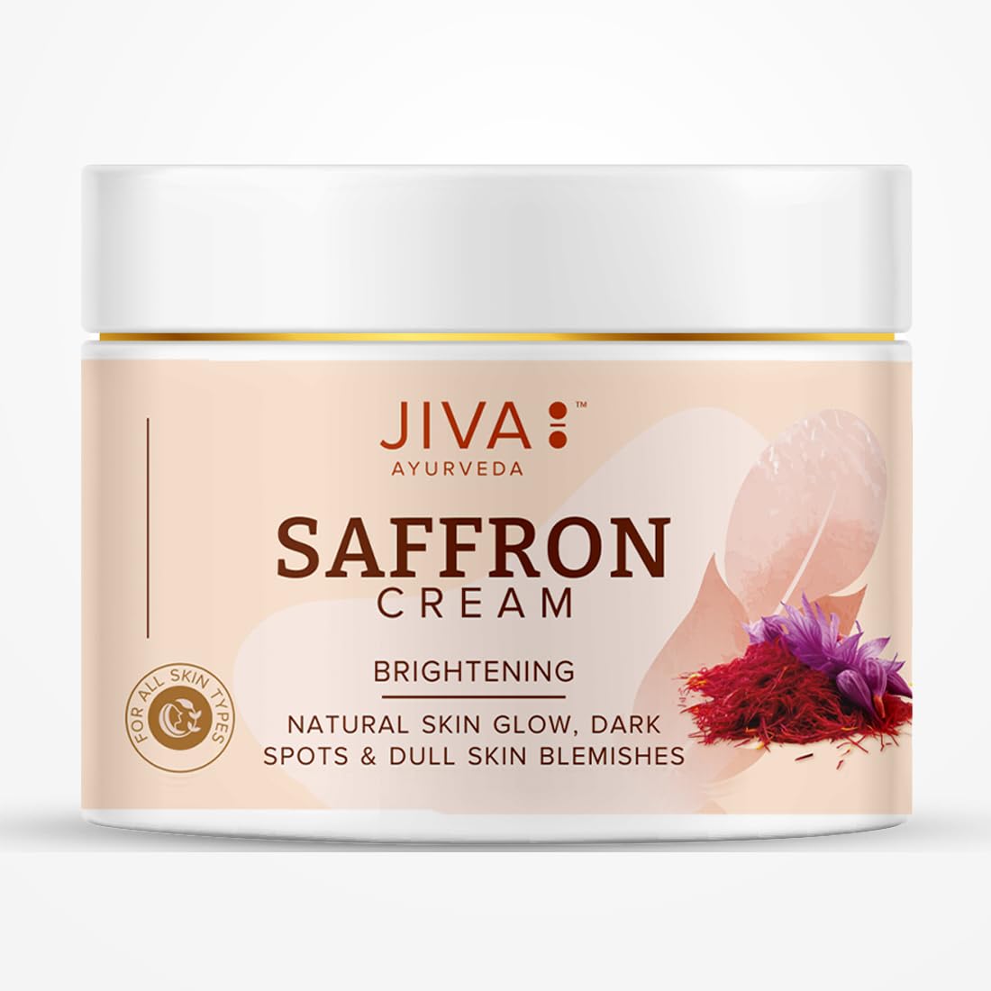 Jiva Saffron Cream 100g | 100% Ayurvedic Formula | Lightens Blemishes, Hyperpigmentation, & Dark Spots | Promotes Circulation & Balances Skin pH | Ideal For All Skin Types (Pack Of 1)