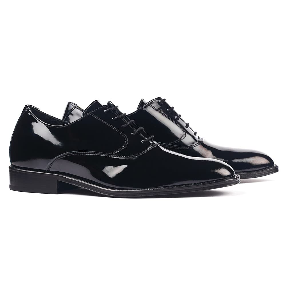MASALTOS Zapatos de Hombre con Alzas Que Aumentan Altura hasta 7 cm. Fabricados en Piel. Modelo Charol