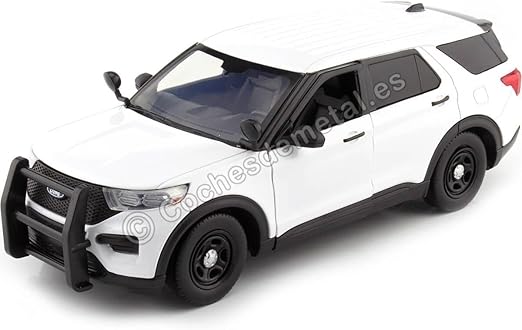 2022 Police Interceptor Utility Unmarked Slick-Top Black 1/24 Diecast Model Car by Motormax 76990 BK
