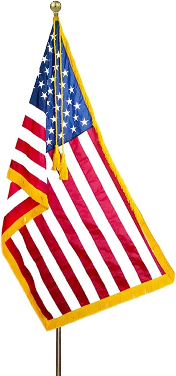 JRED Pole Ball Topper, Gold Metal Ball Top Ornament for Indoor or Parade Flagpole Finial, National Flag Head Replacement Flagpole Topper, for 1-inch Diameter Flagpoles