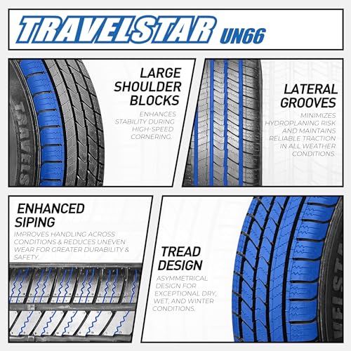 Set of 4 (Four) Travelstar UN66 225/70R16 103H All-Season High Performance CUV/SUV Tires 225/70/16 - Includes Two-year Road Hazard Warranty (Tire Only) - Image 4