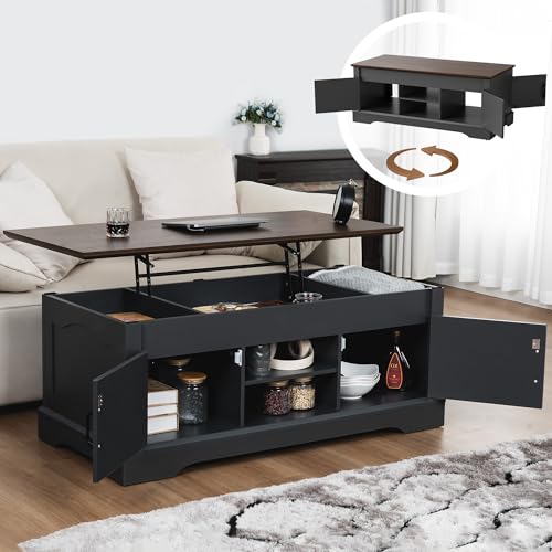 TRONLEE 47.2" Farmhouse Lift Top Coffee Tables for Living Room,