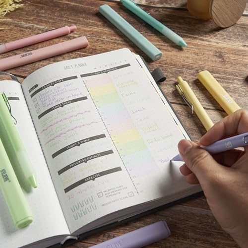 Image of BLIEVE - Aesthetic Highlighters and Gel Pens With Soft Ink and Chisel Tip, Bible Highlighters and Pens No Bleed, Dry Fast Easy to Hold, for Bible Journaling Planner School Supplies (CANDY)