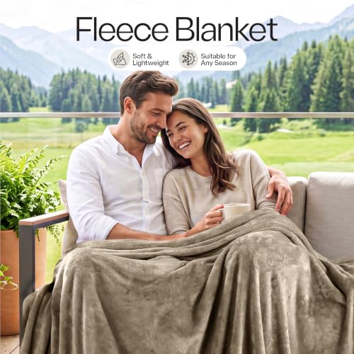 Image of Utopia Bedding Fleece Blanket King Size Camel 250GSM Luxury Fuzzy Soft Anti-Static Microfiber Bed Blanket (90x102 Inches)