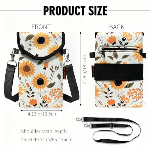 Image of Neoprene Phone Sleeve Pouch Case Bag for Men Women w /Crossbody Strap /Neck Lanyard for iPhone 17 /16 /15 /14 Pro Max, Samsung S25,Pixel 10