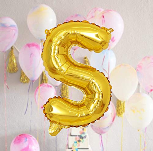 Image of AMFIN 16 Inch Gold Letter Balloons Alphabet Foil Balloons for Birthday, Wedding, Graduation, Bachlorette, Bridal Shower, Party Decorations Supplies