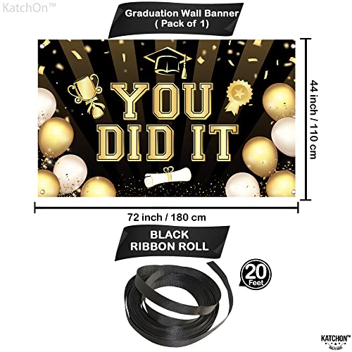 Image of KatchOn, Black You Did It Banner 2026 - XtraLarge, 72x44 Inch | 2026 Graduation Backdrop, Black and Gold Graduation Decorations 2026 | Congratulations Banner, 2026 Grad Party Decorations