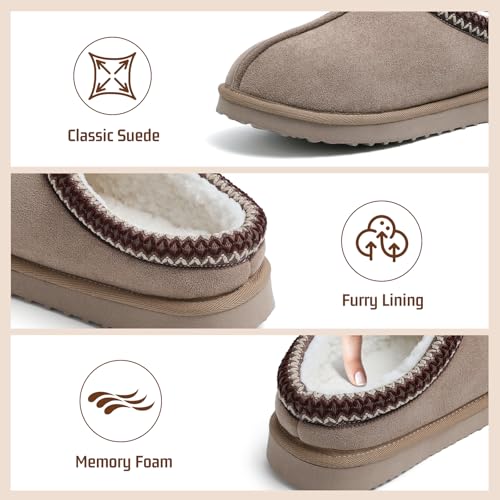 Image of Women's Slippers Fuzzy Cozy Short Ankle Shoes Indoor and Outdoor Mules Furry Warm House Slippers for Woman Cute Fluffy Clogs
