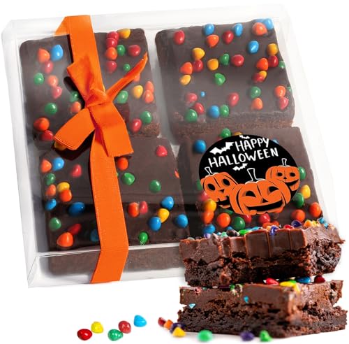 Happy Halloween cookies brownies Gift Basket Chocolate Fudge Brownie Cake Gift For Men Women Package | Nut Free Dairy Free