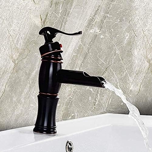 Robinet de salle de bain FBSHAD mitigeur cascade noir pour vasque