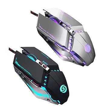 Shenligod??2 PCS? Gaming Mouse Wired [3200 DPI] [Breathing Light] Ergonomic Game USB Computer Mice RGB Gamer Desktop Laptop PC Gaming Mouse,7 Buttons for Windows 7/8/10/XP Mac OS / Vista