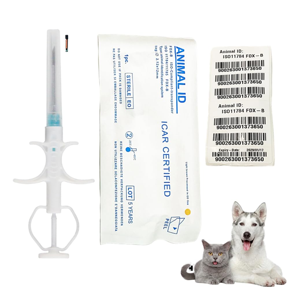 Universal Pet Microchip Registratable RFID Animal Implant Chip for  Management and Tracking, FDX-B Pet ID Tags for Pets, Cat, Dog,  Rabbit,Cow