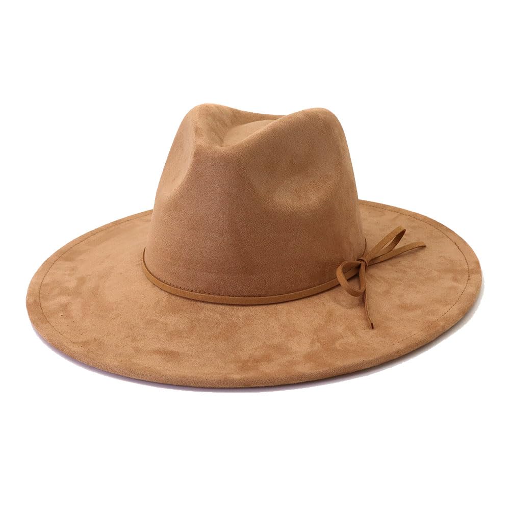 Fedora Hats for Women Man with Big Wide Brim Classic Suede Panama Hat Western Outdoor hat